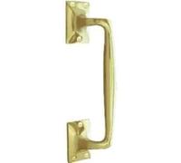 Ironmongery Solutions® Cranked Pull Handle 200 mm - Polished Brass D Handle for Doors, Gates & Furniture