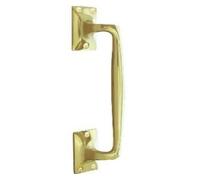 Ironmongery Solutions® Cranked Pull Handle for Doors, Front Door Pull, D Handle in Polished Brass Finish 300mm