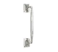 Ironmongery Solutions® Cranked Pull Handle for Doors, Front Door Pull Handle, D Handle, Pull Door Furniture, Gate Handle, Bedroom Door Handle, Office Door Handle in Satin Nickel Finish 200mm