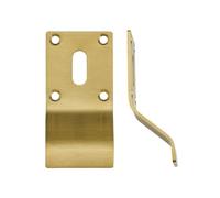 Ironmongery Solutions® Cylinder Latch Pull Standard Profile 88mm x 43mm Durable Metal Door Pull Plate for Internal Doors Fixing Included (PVD Satin Brass)