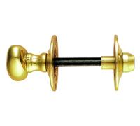 Ironmongery Solutions® Delamain Oval Thumbturn with Coin Release on Rose for Bathroom & WC Doors Satin Finish Fixings Included (Polished Brass)