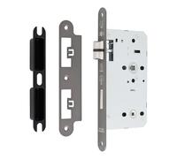 Ironmongery Solutions® DIN Bathroom Lock, Turn and Release Mechanism, Privacy Lock for Internal Wooden Doors, Residential and Commercial Use (Matt Bronze, 60mm - Radius)