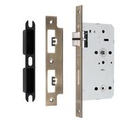 Ironmongery Solutions® DIN Bathroom Lock, Turn and Release Mechanism, Privacy Lock for Internal Wooden Doors, Residential and Commercial Use (Antique Brass, 60mm - Square)