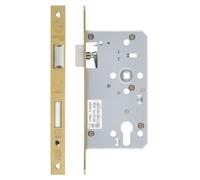 Ironmongery Solutions® DIN Escape Lock 72mm Centre to Centre with 60mm Backset Emergency Egress Mortice Lock for Internal and External Doors Fixing Included (PVD Satin Brass)