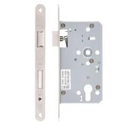 Ironmongery Solutions® DIN Escape Lock 72mm Centre to Centre with 60mm Backset Radius Forend Emergency Egress Mortice Lock for Internal and External Doors Fixing Included (Powder Coat White)