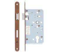 Ironmongery Solutions® DIN Escape Lock 72mm Centre to Centre with 60mm Backset Radius Forend Emergency Egress Mortice Lock for Internal and External Doors Fixing Included (PVD Bronze)