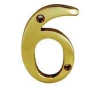Ironmongery Solutions® Door Numbers 0-9 in Multiple Finishes with Durable Quality, Suitable for All Door Types Including Wooden, uPVC and Composite. Size 150mm. (6, Polished Brass)