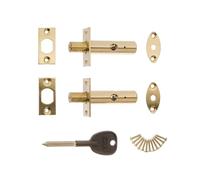 Ironmongery Solutions® Door Security Bolts Pack of 2 - Heavy Duty Surface Mounted Door Bolts for Internal & External Doors (Clam, Satin)