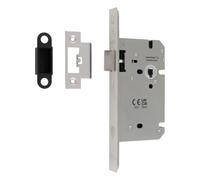 Ironmongery Solutions® Easi T Architectural DIN Latch for Internal Doors, Compatible with Lever Handles and Door Knobs (Satin Stainless Steel, Square - 85mm x 150mm Lockcase, 60mm Backset)