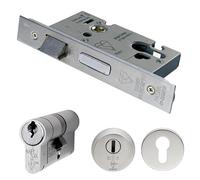 Ironmongery Solutions® Easi T Euro Profile BS Double Cylinder Sashlock, High Security, for Internal and External Wooden Doors (76mm)