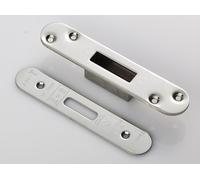 Ironmongery Solutions® Easi T Forend Strike and Fixing Pack for BS 5 Lever Deadlocks, Includes Strike Plates and Fixing Screws (Radius)