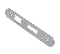 Ironmongery Solutions® Easi T Forend Strike and Fixing Pack for BS 5 Lever Sashlocks, Includes Strike Plate and Fixing Screws (Satin Stainless Steel, Radius)