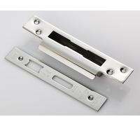 Ironmongery Solutions® Easi T Forend Strike and Fixing Pack for BS 5 Lever Sashlocks, Includes Strike Plate and Fixing Screws (Bright Stainless Steel, Square)