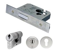 Ironmongery Solutions® Euro Profile BS Double Cylinder Deadlock, Key-Operated, for Internal and External Wooden Doors (76mm)