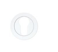 Ironmongery Solutions® Euro Profile Escutcheon Satin Stainless Steel Internal Door Cylinder Key Cover Architectural Ironmongery Fixings Included (Powder Coat White)