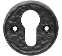 Ironmongery Solutions® Euro Profile Open Escutcheon - Black Antique Finish - Durable Door Hardware for Euro Cylinders