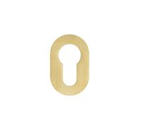Ironmongery Solutions® Euro Profile Rosso Mini Escutcheon 50 x 32 x 3 for Door Cylinder Lock Applications Durable Replacement Hardware Professional Finish Fixing Included (PVD Satin Brass)