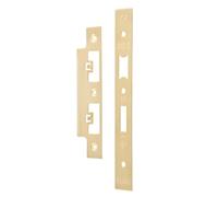 Ironmongery Solutions® Forend Strike and Fixing Pack for DIN Euro Sashlocks and Bathroom Locks, with Strike Plate and Fixing Screws (Satin Brass, Square)