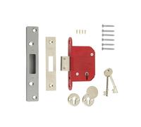 Ironmongery Solutions® Fortress 5 Lever Mortice Sashlock - 2.5" (64mm) British Standard BS3621 - Satin Chrome | High-Security Door Lock for Wooden Doors | Insurance-Approved Sashlock