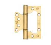 Ironmongery Solutions® Grade 11 Flush/Interleaf Door Hinge - Pair of Heavy Duty Metal Hinges for Internal and External Doors, Smooth Operation, Fixing Included (PVD Satin Brass)