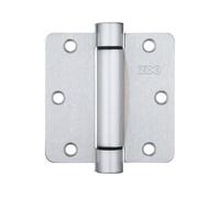 Ironmongery Solutions® Grade 13 Spring Hinge Plus Slave Pack - Radius 3.5" x 3.5" x 2.5mm Polished Chrome, Self Closing Door Hinge Set, Fixing Included (Satin Chrome)