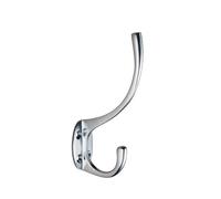 Ironmongery Solutions® Hat and Coat Hook Boxed Heavy Duty Wall Mounted Door Hook for Coats Hats Bags Robust Metal Construction (Satin Chrome)