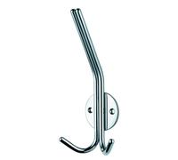 Ironmongery Solutions® Hat and Double Coat Hook Bright/Satin Stainless Steel Heavy Duty Wall Mounted Door Hook Fixings Included (Bright Stainless Steel)