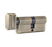 Ironmongery Solutions® High Security Thumb Turn Euro Cylinder Lock with 3 Keys (Thumb Turn, Antique Brass, 40/40T (80mm))