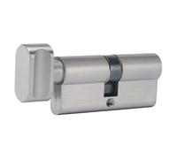 Ironmongery Solutions® High Security Thumb Turn Euro Cylinder Lock with 3 Keys (Thumb Turn, Satin Nickel, 30/30T (60mm))
