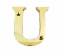 Ironmongery Solutions® House Door Letters A to Z in Polished Brass - Fit To All Types of Door 50mm (U)