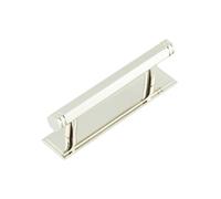 Ironmongery Solutions® Hoxton Nile Cabinet Handles 128mm Polished Chrome Modern Drawer Pulls with Fixings Included (Stepped Backplate, Polished Nickel, 96mm Centre)