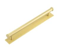 Ironmongery Solutions® Hoxton Thaxted Cabinet Handles Decorative Furniture Drawer Pulls with Fixings Included (Plain Backplate, Satin Brass, 224mm CTRS)