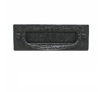 Ironmongery Solutions® Iron Postal Letter Box Plate with Door Knocker. It Comes in Black Antique Material Finish Dimensions are 305x102mm
