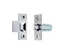 Ironmongery Solutions® Jedo Adjustable Rollerbolt Catches with Nylon Roller Heavy Duty Door Catch for Timber & Cabinet Doors Fixings Included (Polished Chrome)