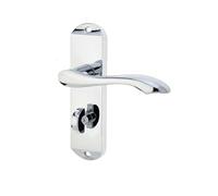 Ironmongery Solutions® Jedo Broadway Suite Lever on Plate Modern Interior Door Handle Set Fixings Included (Bathroom Plate, Polished Chrome)