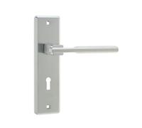 Ironmongery Solutions® Jedo Delta Suite Lever on Plate Door Handle Set for Interior Doors - Fixings Included (Lockplate, Satin Chrome)