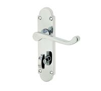 Ironmongery Solutions® Jedo Epsom Suite Lever on Plate Door Handle Set for Interior Doors - Fixings Included (Bathroom Plate, Polished Chrome)