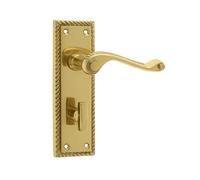 Ironmongery Solutions® Jedo Georgian Suite Lever on Plate Traditional Interior Door Handle Set for Homes & Commercial Spaces - Fixings Included (Bathroom Plate)