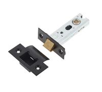 Ironmongery Solutions® Jedo Heavy Duty Tubular Latches 45 Degree Short Travel Robust Door Latch Mechanism for Internal & External Doors Fixings Included (Black, 76mm)