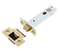 Ironmongery Solutions® Jedo Heavy Duty Tubular Latches 45 Degree Short Travel Robust Door Latch Mechanism for Internal & External Doors Fixings Included (Brass Finish, 102mm)