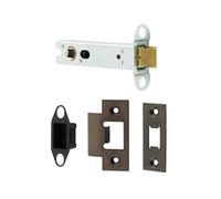Ironmongery Solutions® Jedo Heavy Duty Tubular Latches 45 Degree Short Travel Robust Door Latch Mechanism for Internal & External Doors Fixings Included (Dark Bronze, 102mm)