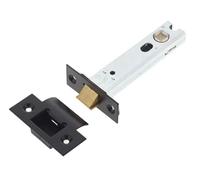 Ironmongery Solutions® Jedo Heavy Duty Tubular Latches 45 Degree Short Travel Robust Door Latch Mechanism for Internal & External Doors Fixings Included (Black, 102mm)