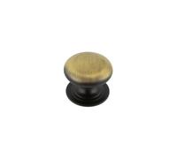 Ironmongery Solutions® Jedo Traditional Cupboard Knobs Solid Metal Round Cabinet Knobs Fixings Included (Antique Brass, 25mm)