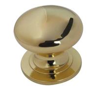 Ironmongery Solutions® Jedo Traditional Cupboard Knobs Solid Metal Round Cabinet Knobs Fixings Included (Polished Brass, 25mm)