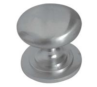 Ironmongery Solutions® Jedo Traditional Cupboard Knobs Solid Metal Round Cabinet Knobs Fixings Included (Satin Chrome, 38mm)