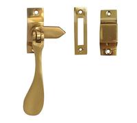 Ironmongery Solutions® Jedo Victorian Casement Fasteners Solid Brass Traditional Heritage Window Hardware Fixings Included (Polished Brass, 105mm)