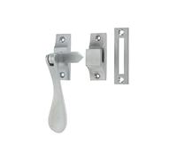 Ironmongery Solutions® Jedo Victorian Casement Fasteners Solid Brass Traditional Heritage Window Hardware Fixings Included (Satin Chrome, 105mm)