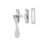 Ironmongery Solutions® Jedo Victorian Casement Fasteners Solid Brass Traditional Heritage Window Hardware Fixings Included (Polished Chrome, 90mm)