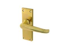 Ironmongery Solutions® Jedo Victorian Straight Lever on Plate Traditional Interior Door Handle Set for Classic & Modern Homes - Fixings Included (Short Latchset, Polished Brass)