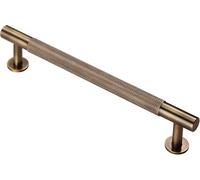 Ironmongery Solutions® Knurled Pull Handle 320mm Antique Brass Cupboard & Drawer Handle Furniture Fitting (Antique Brass, 160mm)